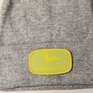 John Deere Patched Knit Cuffed Beanie in Gray